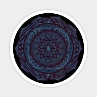 Purple on Blue Mandala Magnet